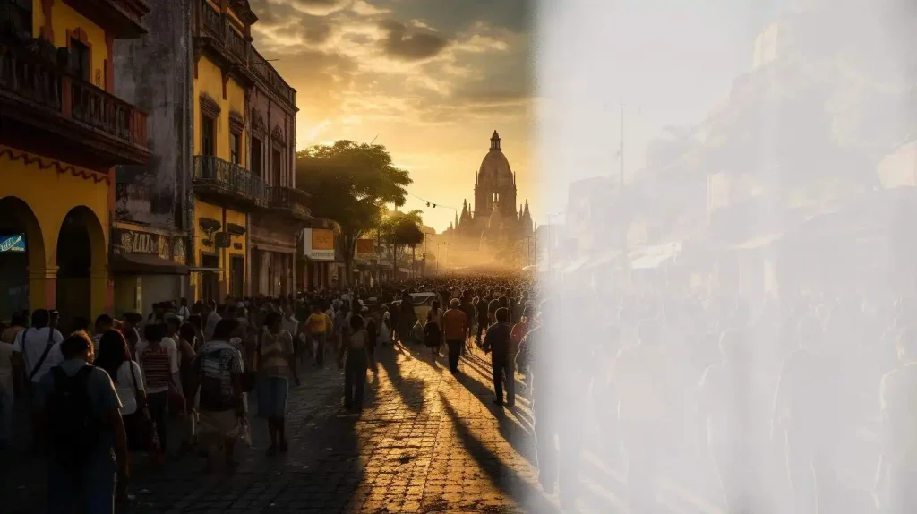 Visión borrosa y nublada, como si se mirara a través de una ventana empañada.